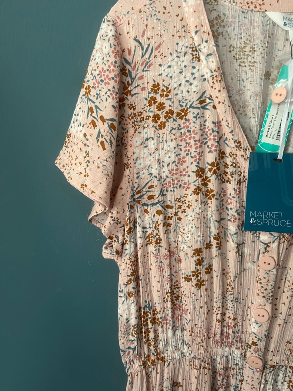 Market & Spruce Blush Pink Floral Button-Front Maxi Dress - Picture 3 of 9